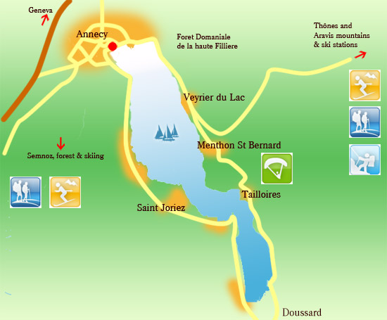 Lake Annecy map