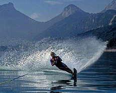 waterskiing on lake